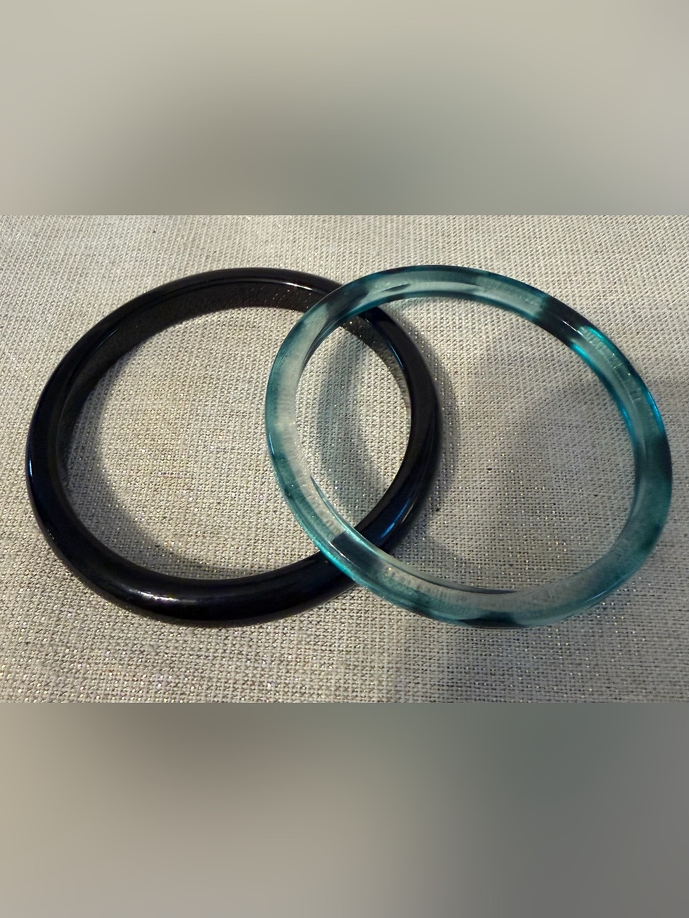 Vintage Bangle Bracelets - Teal & Black